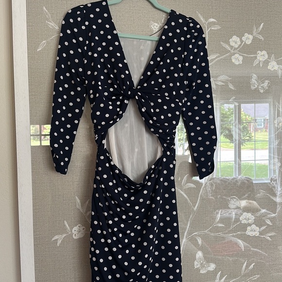 Small Navy and White Polka Dot dress - Picture 3 of 5